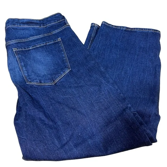 Old Navy Slim Wide Leg High Rise Jeans Dark Wash Denim Blue‎ Pants #113 - Picture 9 of 10